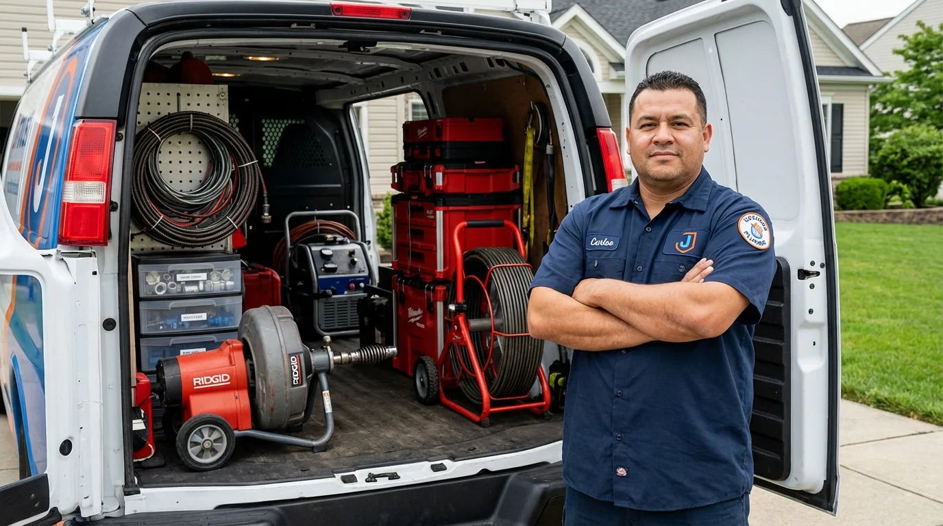 Professional drain cleaning equipment and Johns Plumbing LLC plumber in Victorville