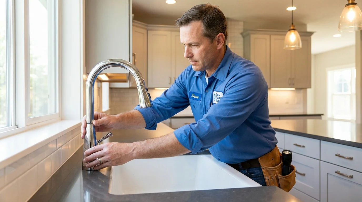 Kitchen faucet installation by Johns Plumbing LLC in Victorville