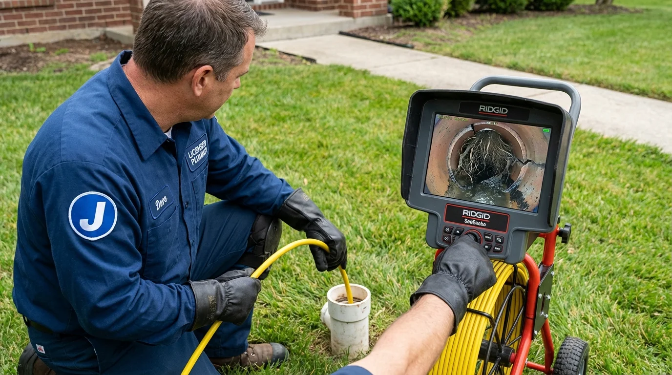 Sewer camera inspection being performed by Johns Plumbing LLC in Victorville